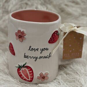 "Love You Berry Much" Strawberries & Flowers Mug (New)
